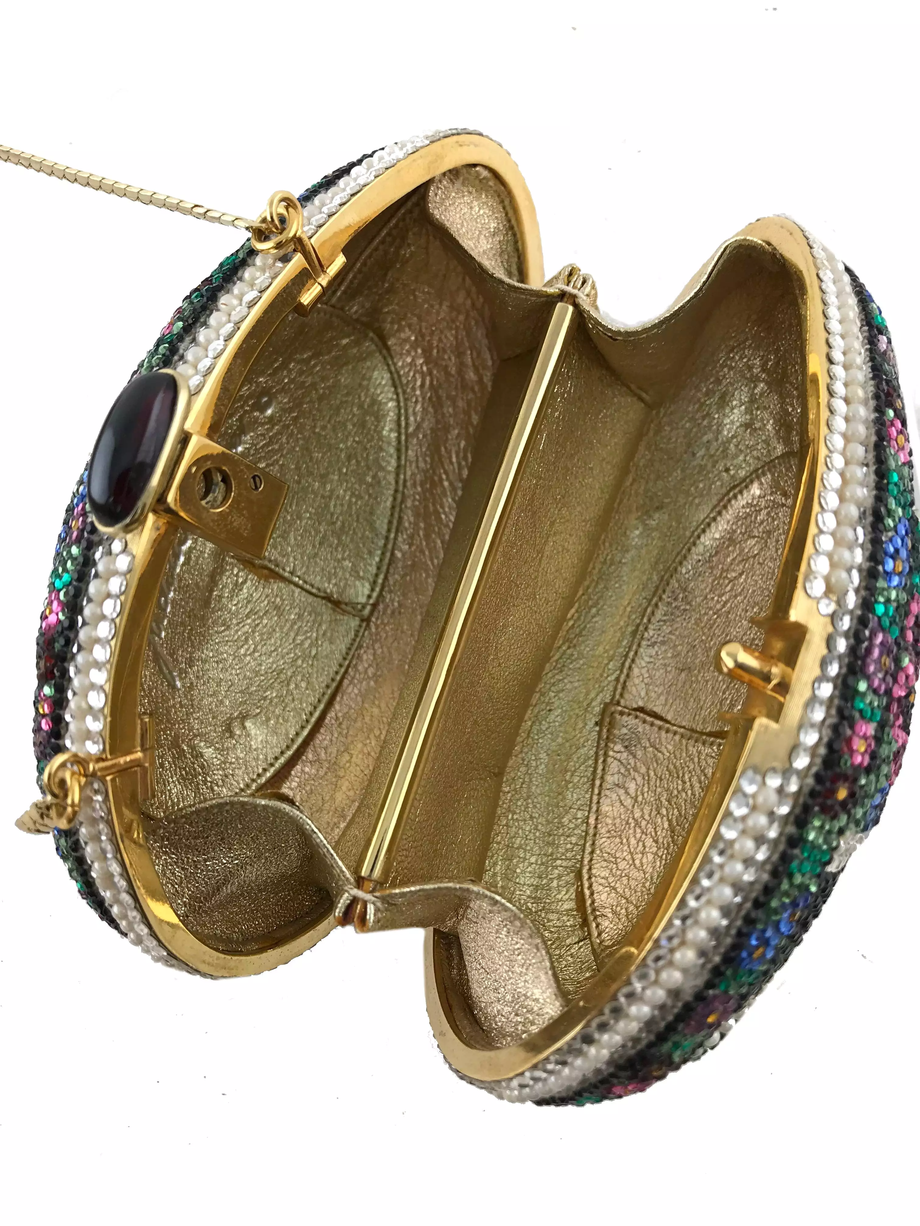 Judith Leiber Pearl Egg Swarovski Crystal Minaudiere Evening Bag