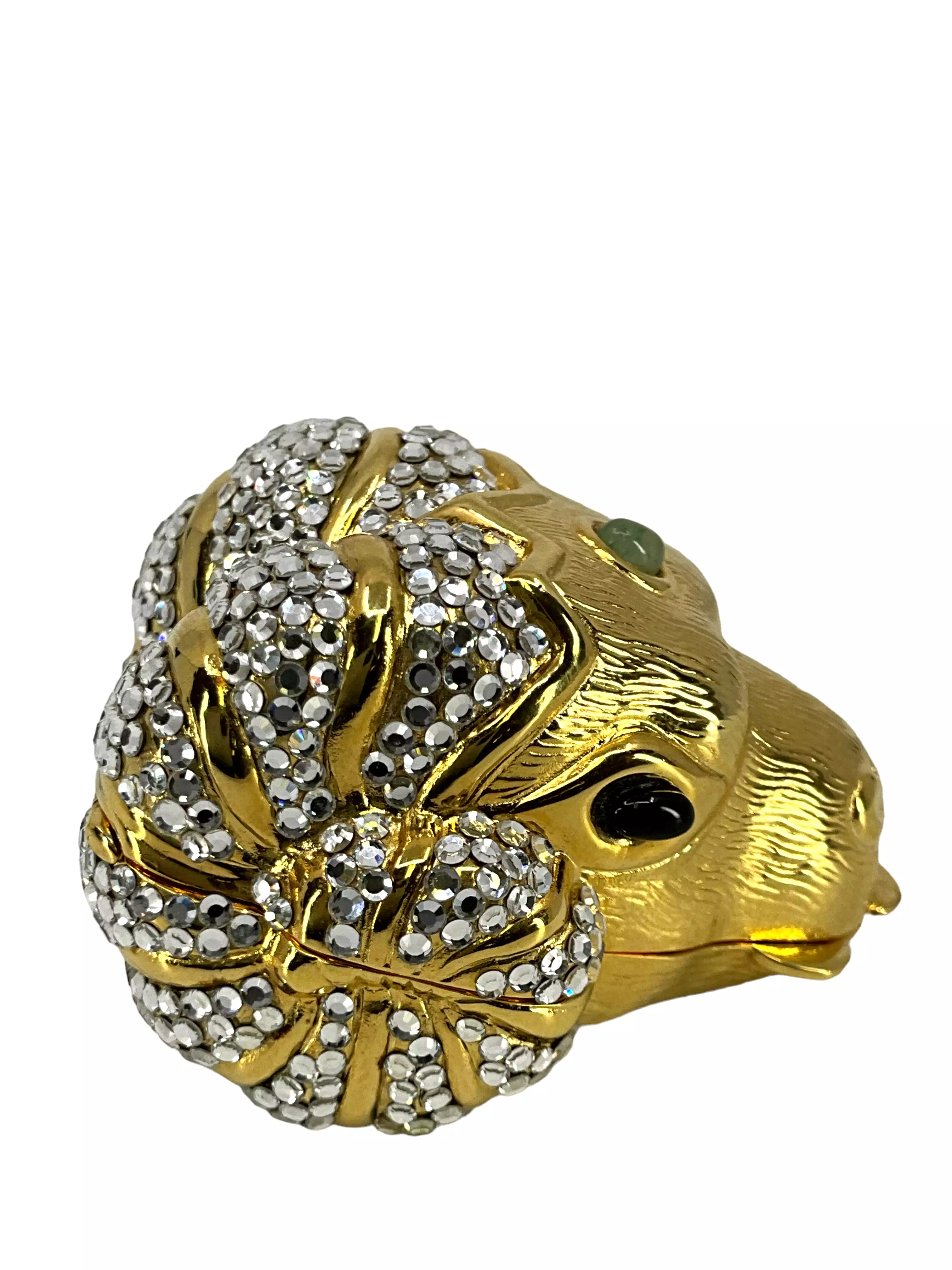 Judith Leiber Swarovski Crystal Ram Head Pill Box