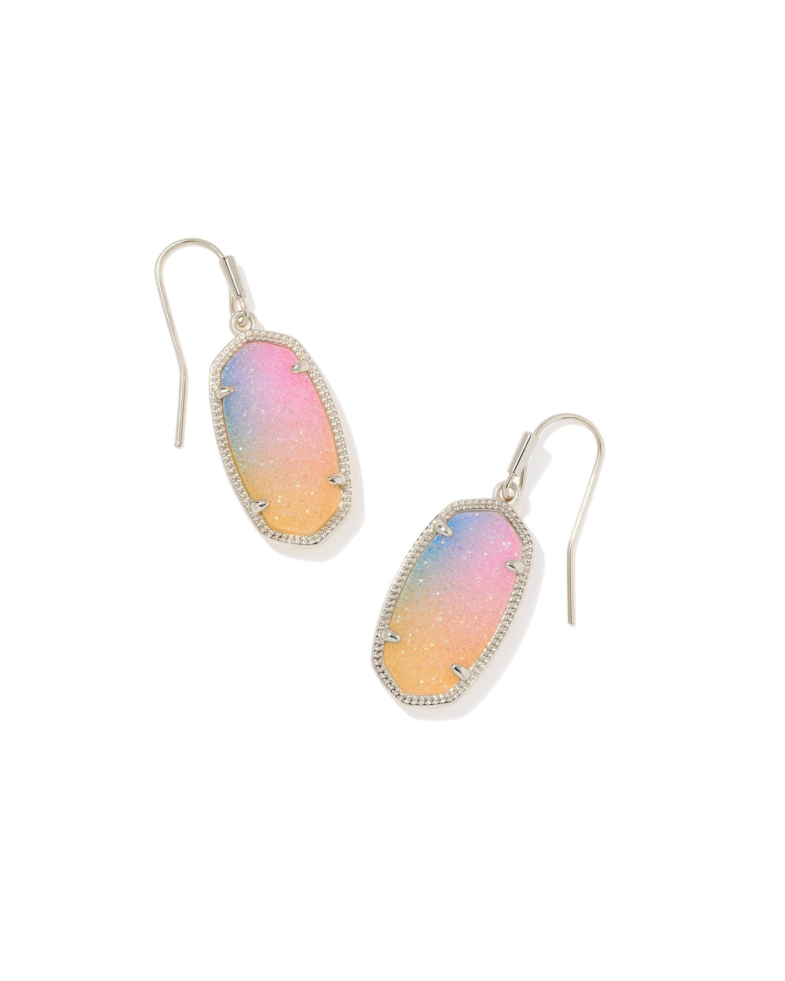 Kendra Scott Dani Drop Pink Watercolor Illusion Drusy Earrings