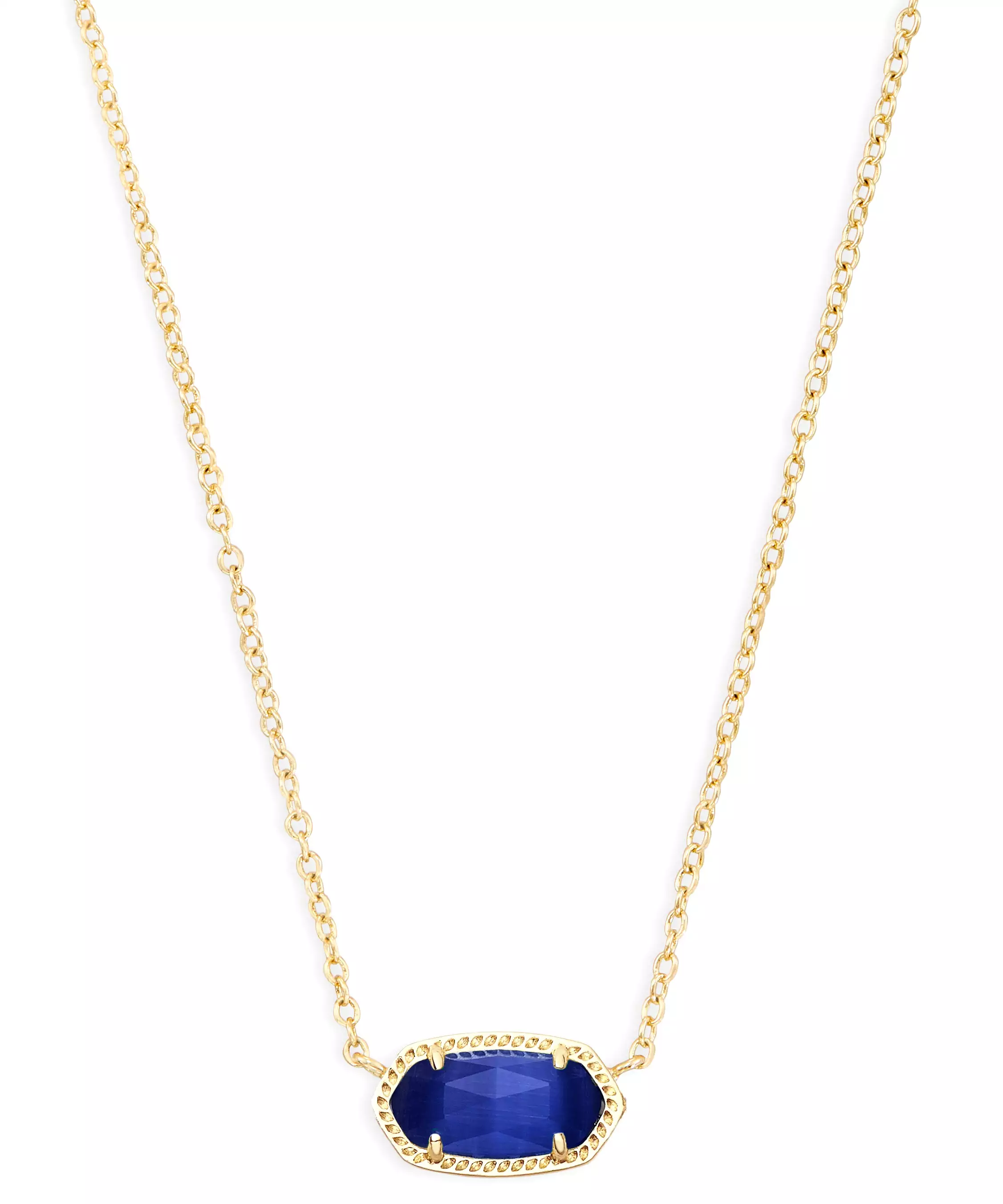 Kendra Scott Elisa Pendant Necklace - Cobalt Cats Eye/Gold