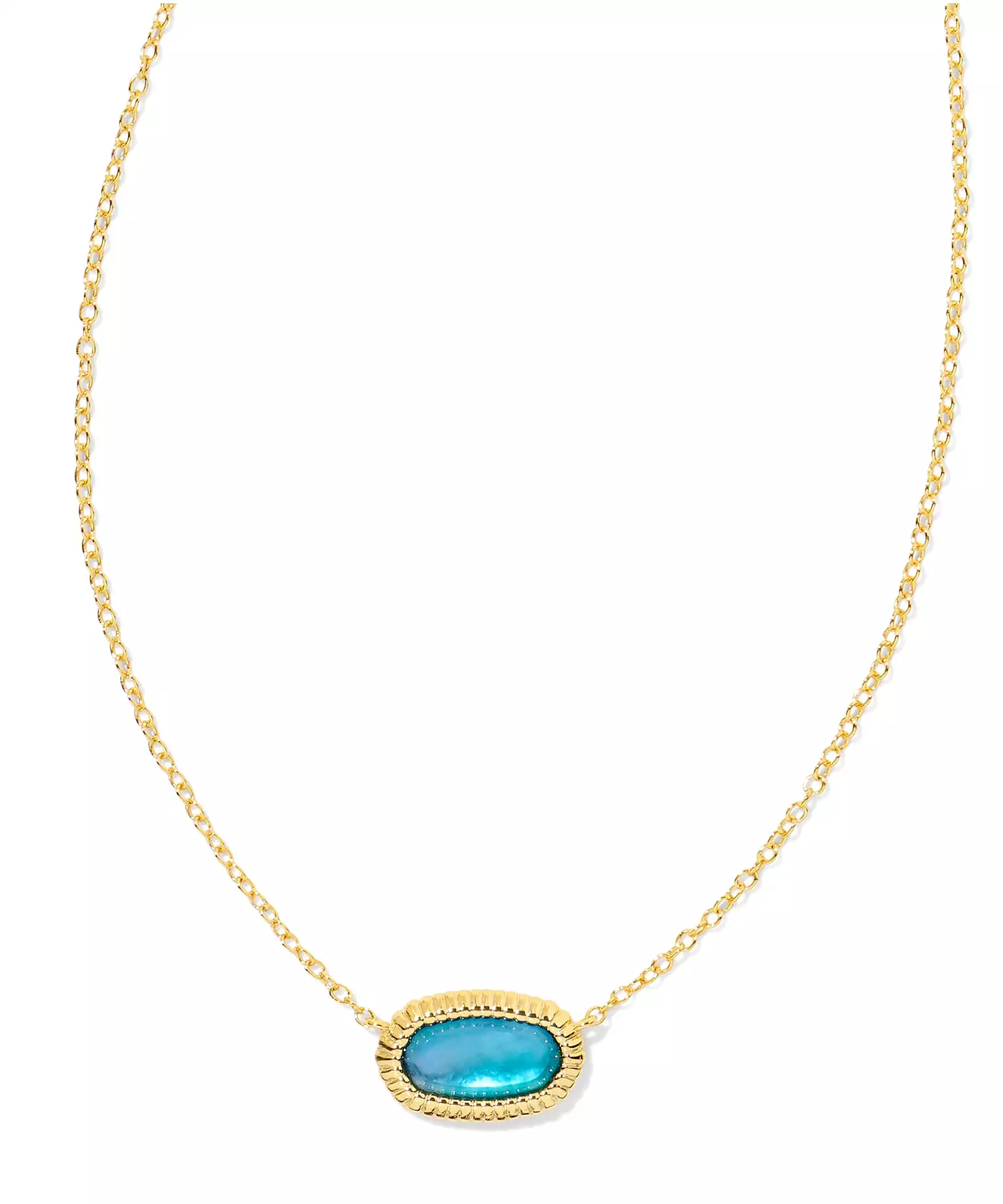 Kendra Scott Elisa Ridge Frame Necklace - Gold/Golden Abalone, Gold/Azalea Illusion, Gold/Indigo Watercolor OR Silver/Ivory MOP