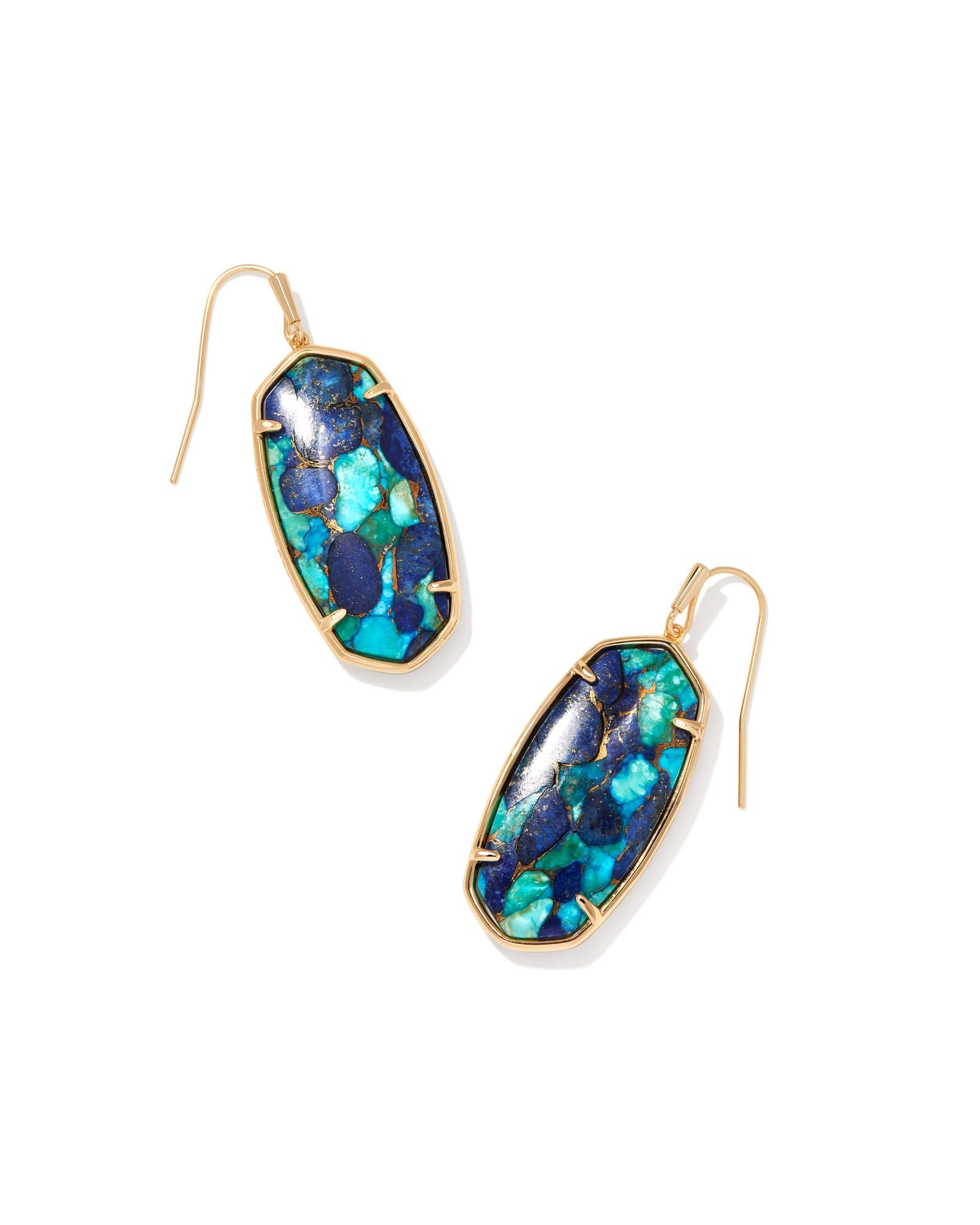 Kendra Scott Faceted Elle Gold Bronze Veined Drop Earrings