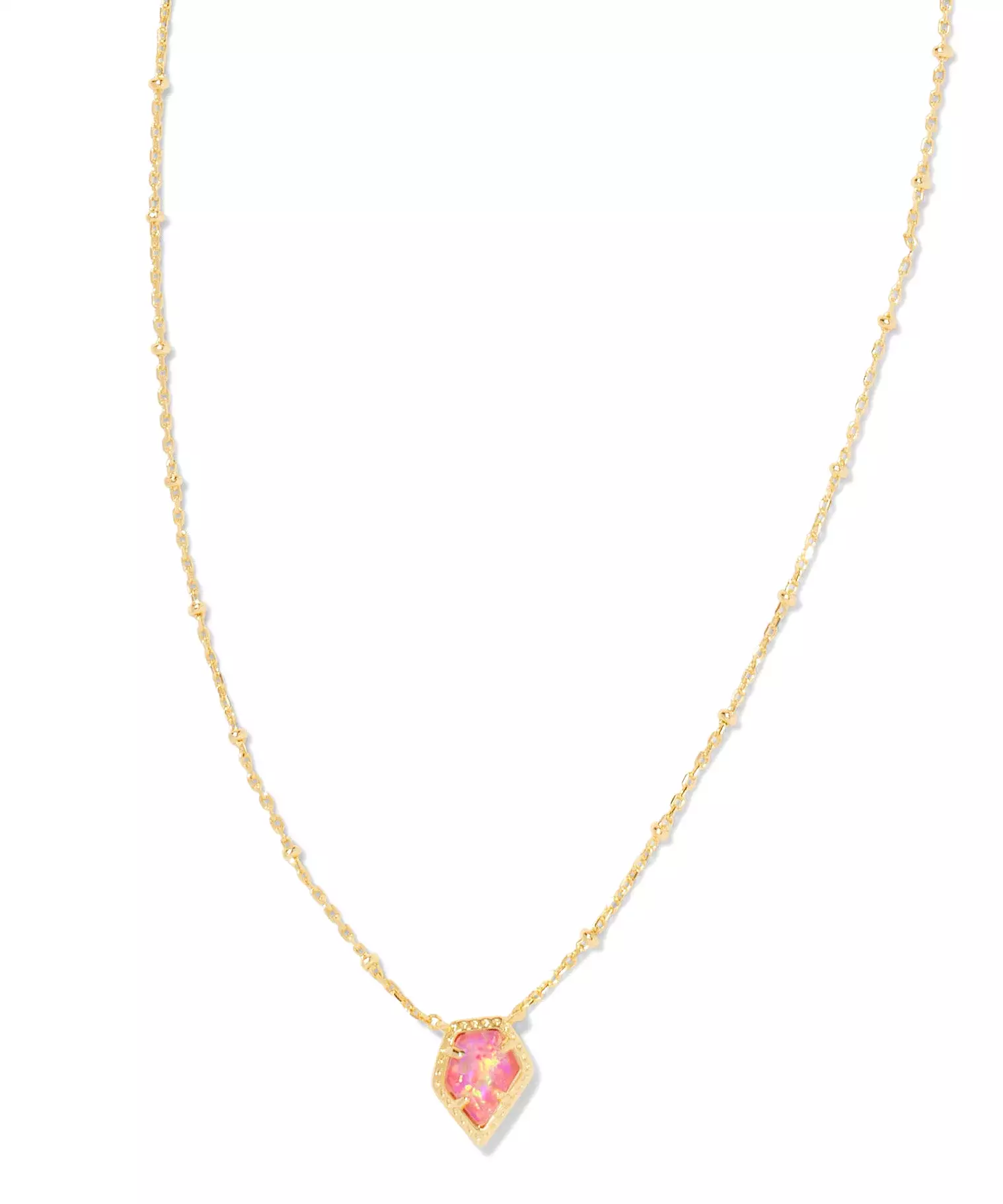 Kendra Scott Framed Tess Satellite Short Pendant Necklace - Light Blue, Rose Pink OR Iridescent Drusy