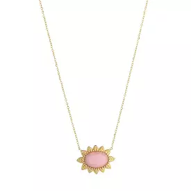 KNIGHT & DAY - Semi Precious Pink Jade Stone Necklace