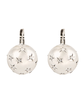 Large Comete Ball Earrings (Silver)