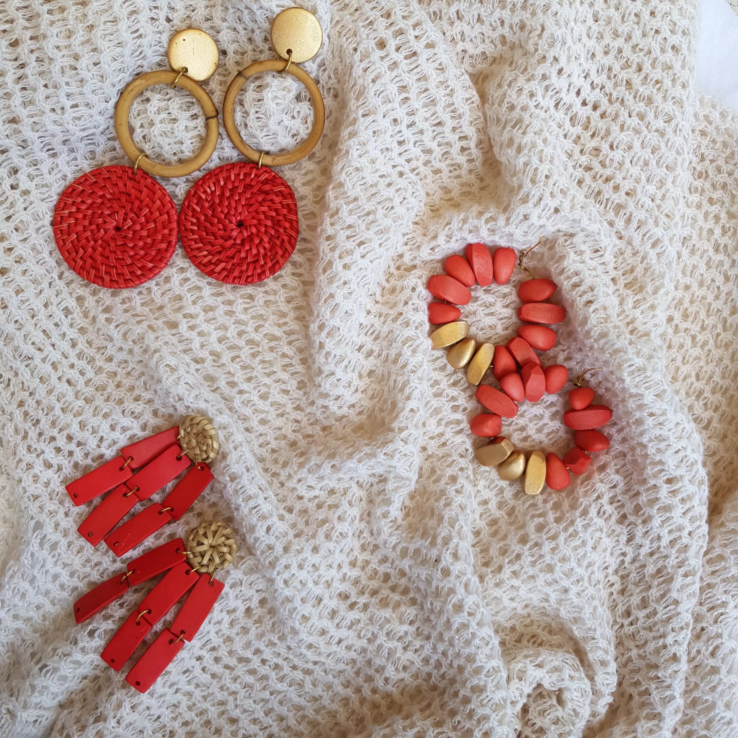 Leanna Earrings in Coral