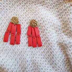 Leanna Earrings in Coral