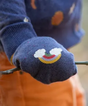 LGR Dreamy Blue Embroidered Knitted Mittens