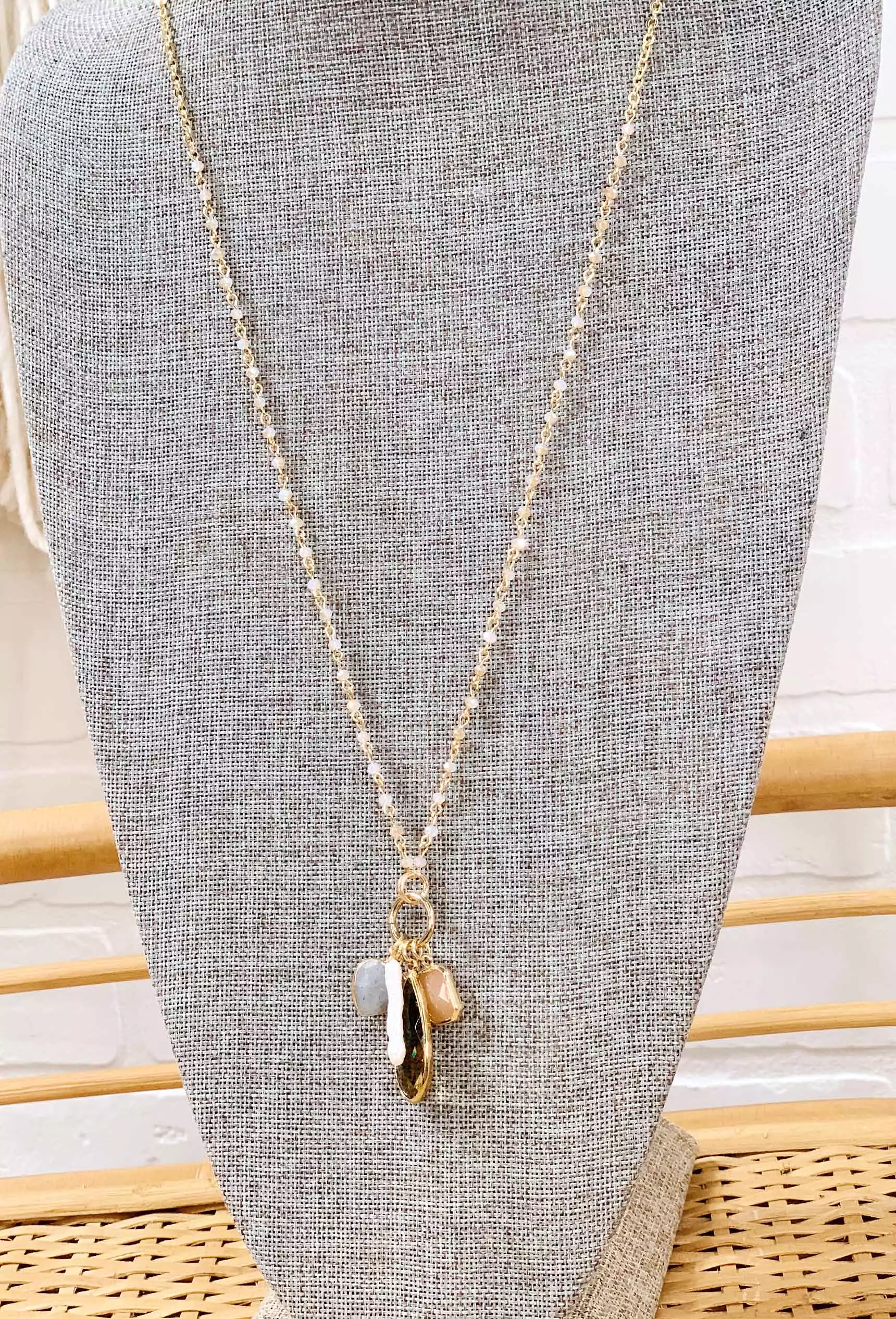 Long Lena Charm Necklace