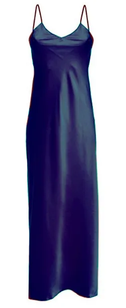 Long marine blue satin nightgown Iga