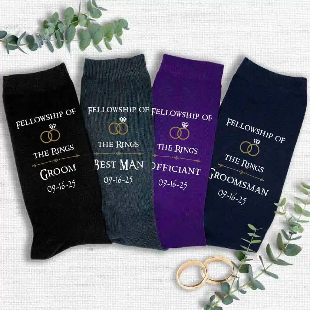 Lord of the Rings Inspired Socks for the Wedding Party