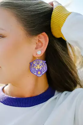 LSU Tiger Head Earrings