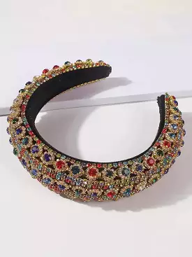 Lux Crystal Padded Hairband in Multi Color