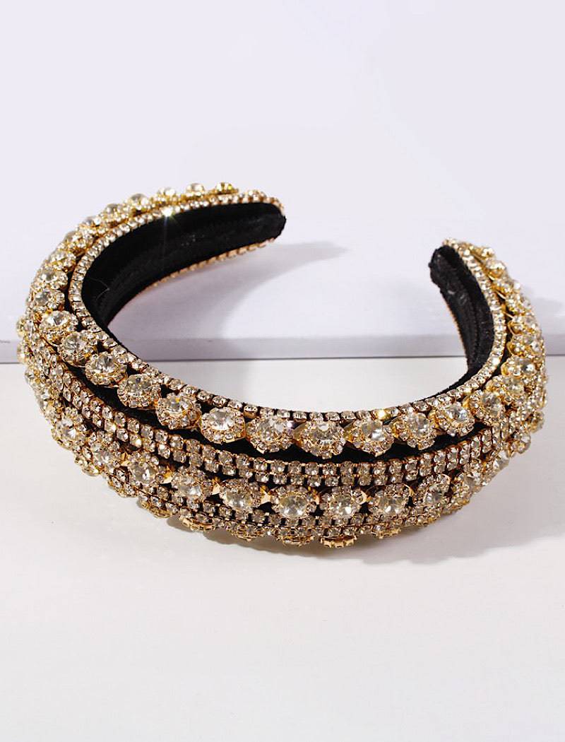 Lux Crystal Padded Hairband in Silver