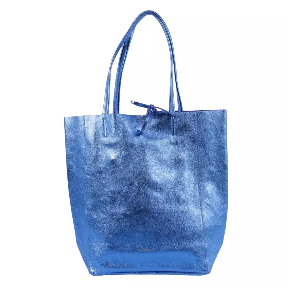 Maison Fanli - Leather Tote - Metallic Electric Blue