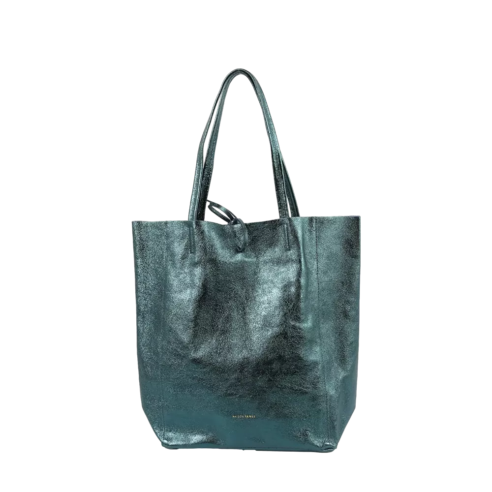 Maison Fanli - Leather Tote - Metallic Emerald