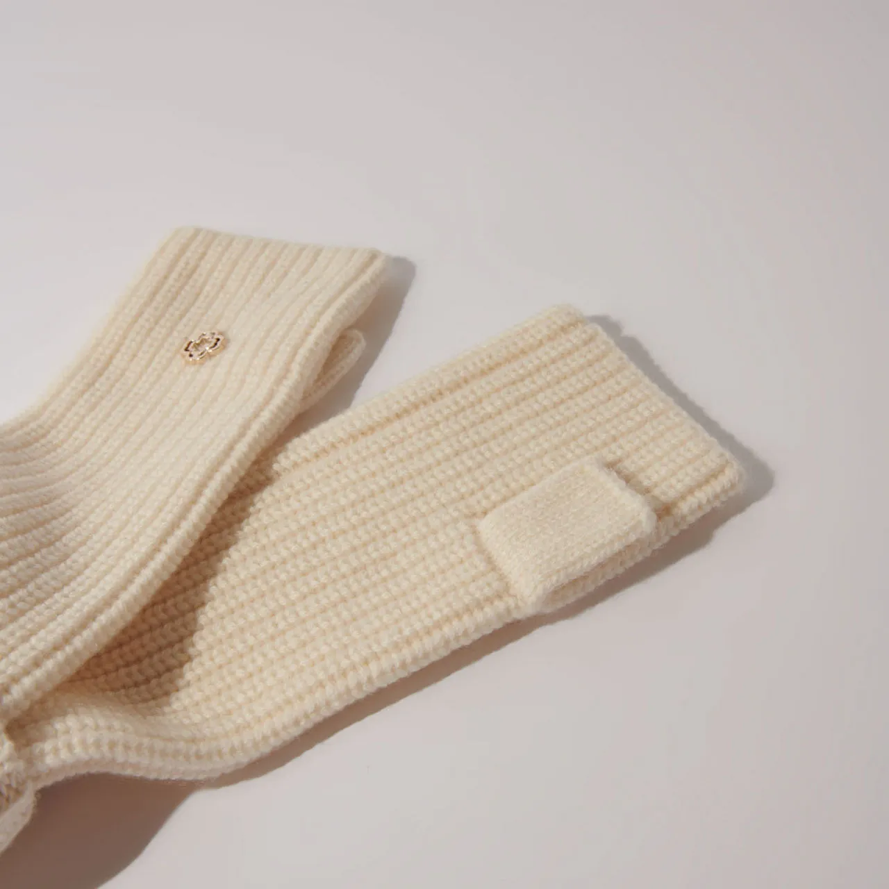 MAJE Long Wool Mittens - ECRU