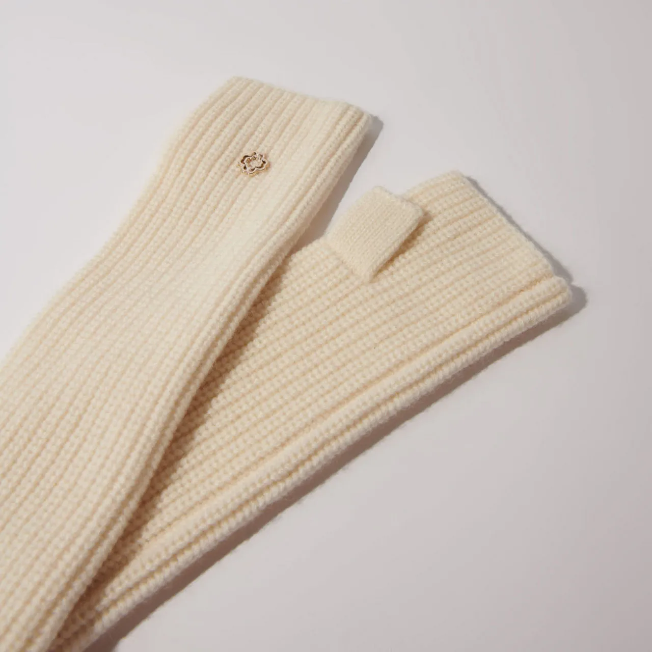 MAJE Long Wool Mittens - ECRU