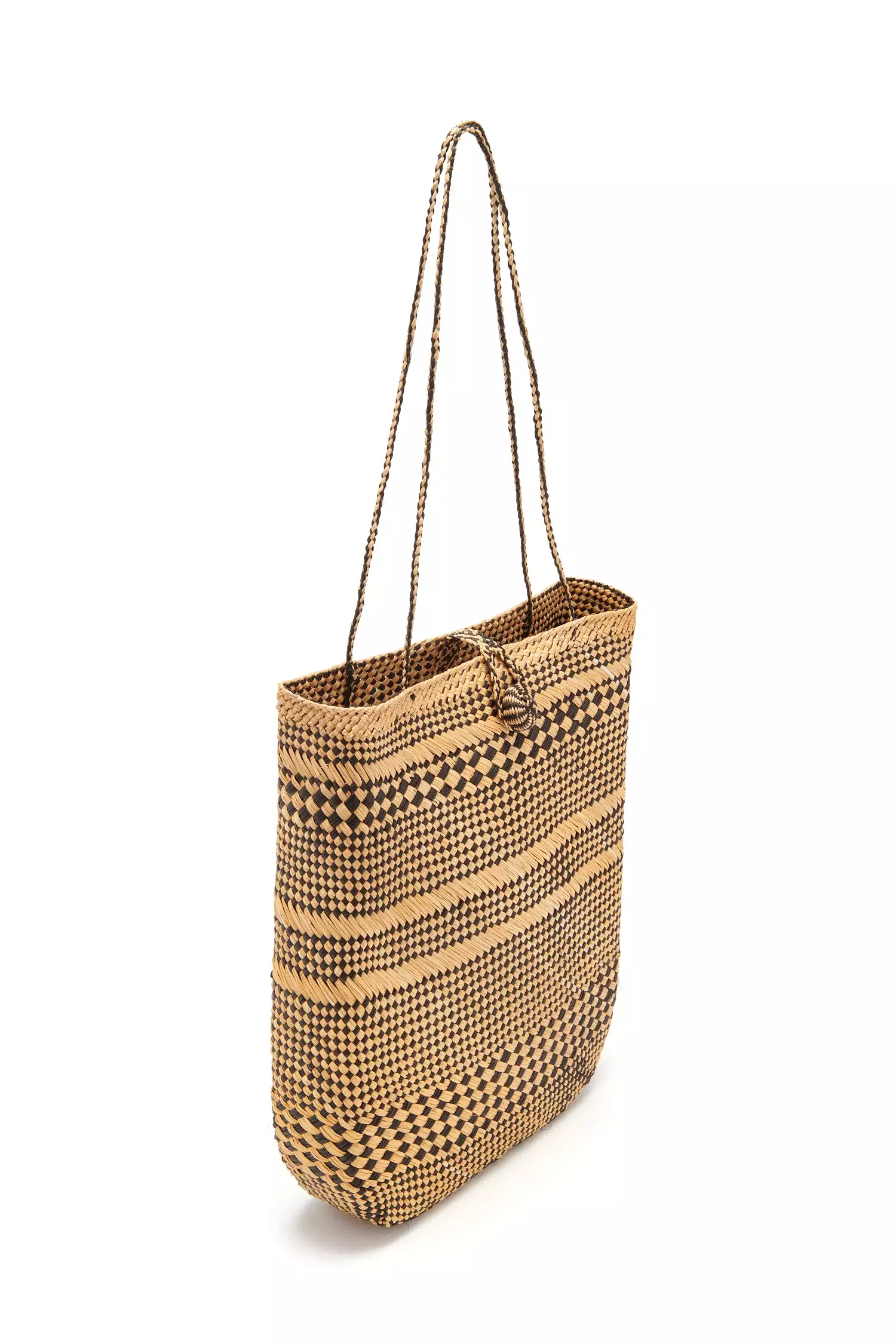 Marta Flat Tote - Chocolate Stripe