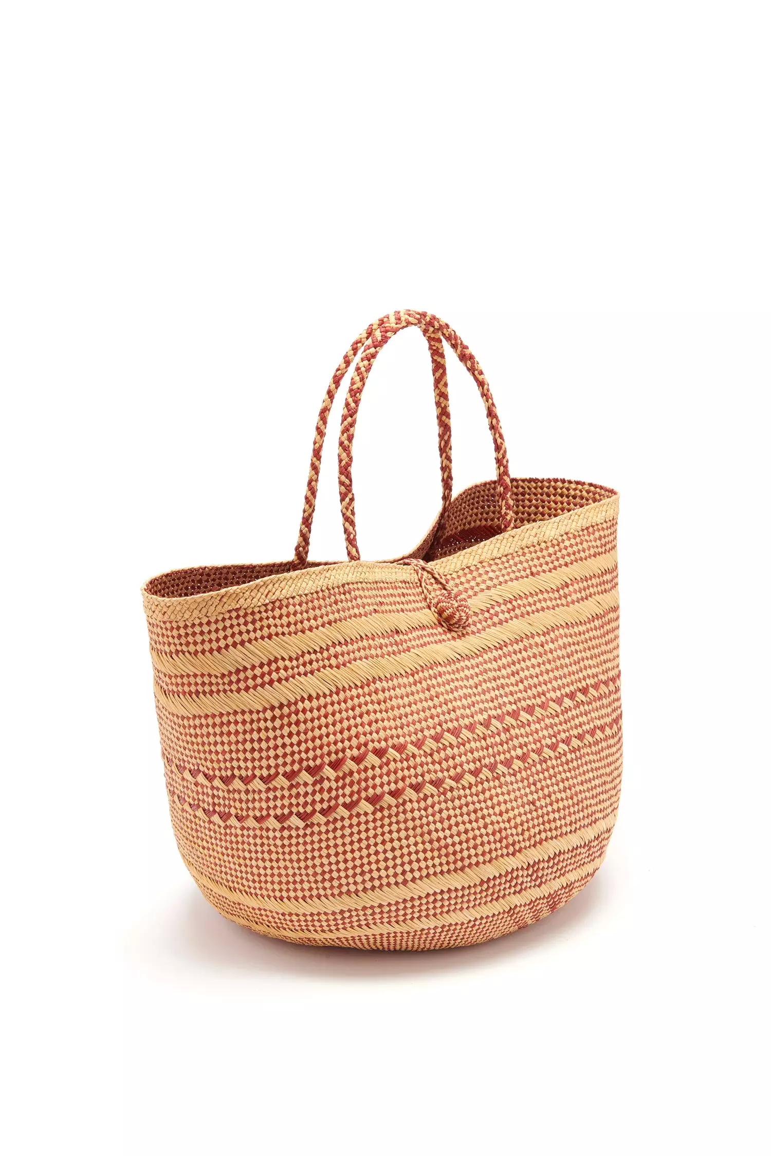 Marta Large Basket Tote - Crimson Stripe