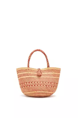 Marta Small Basket Tote - Crimson Stripe