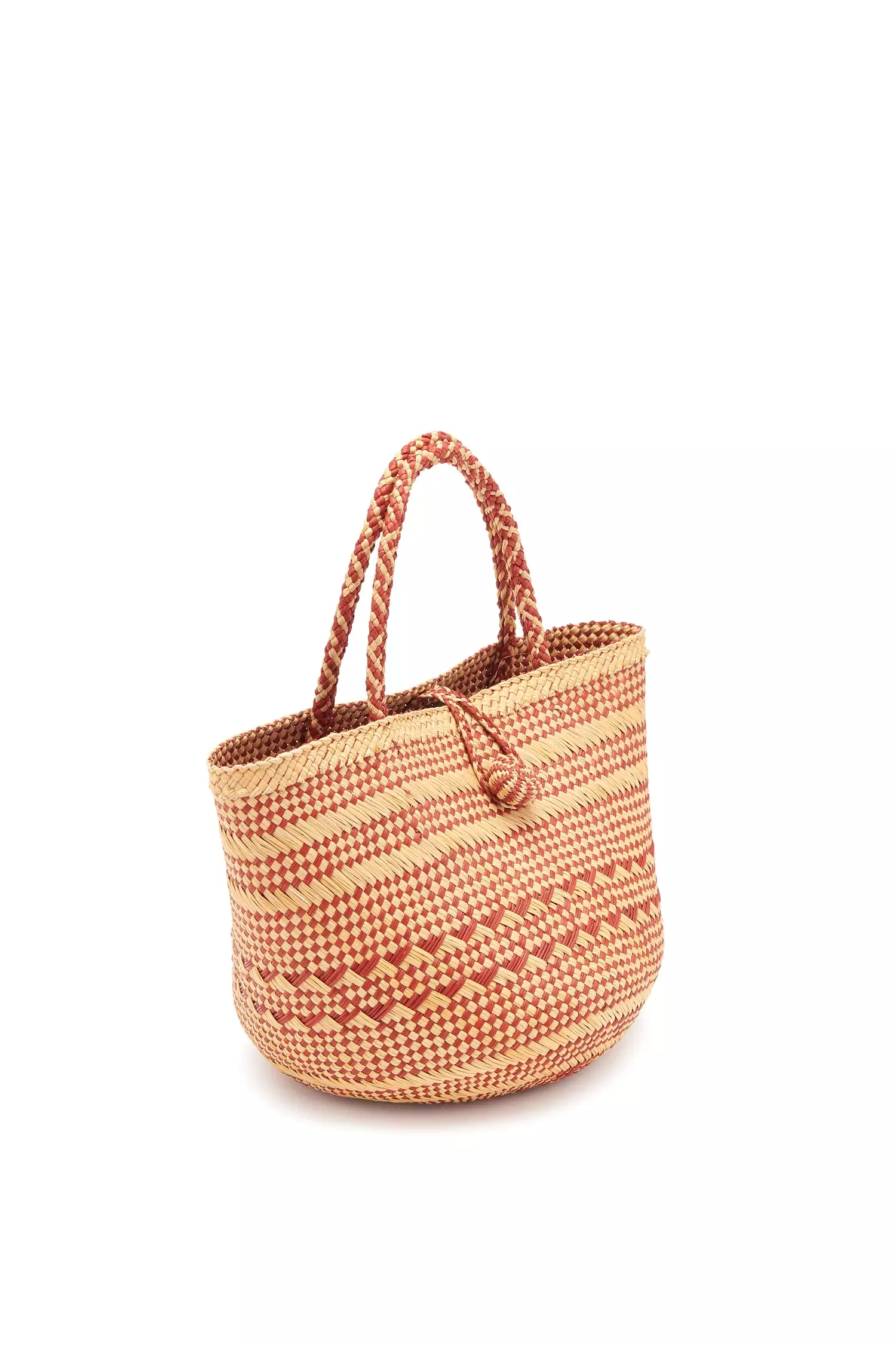 Marta Small Basket Tote - Crimson Stripe