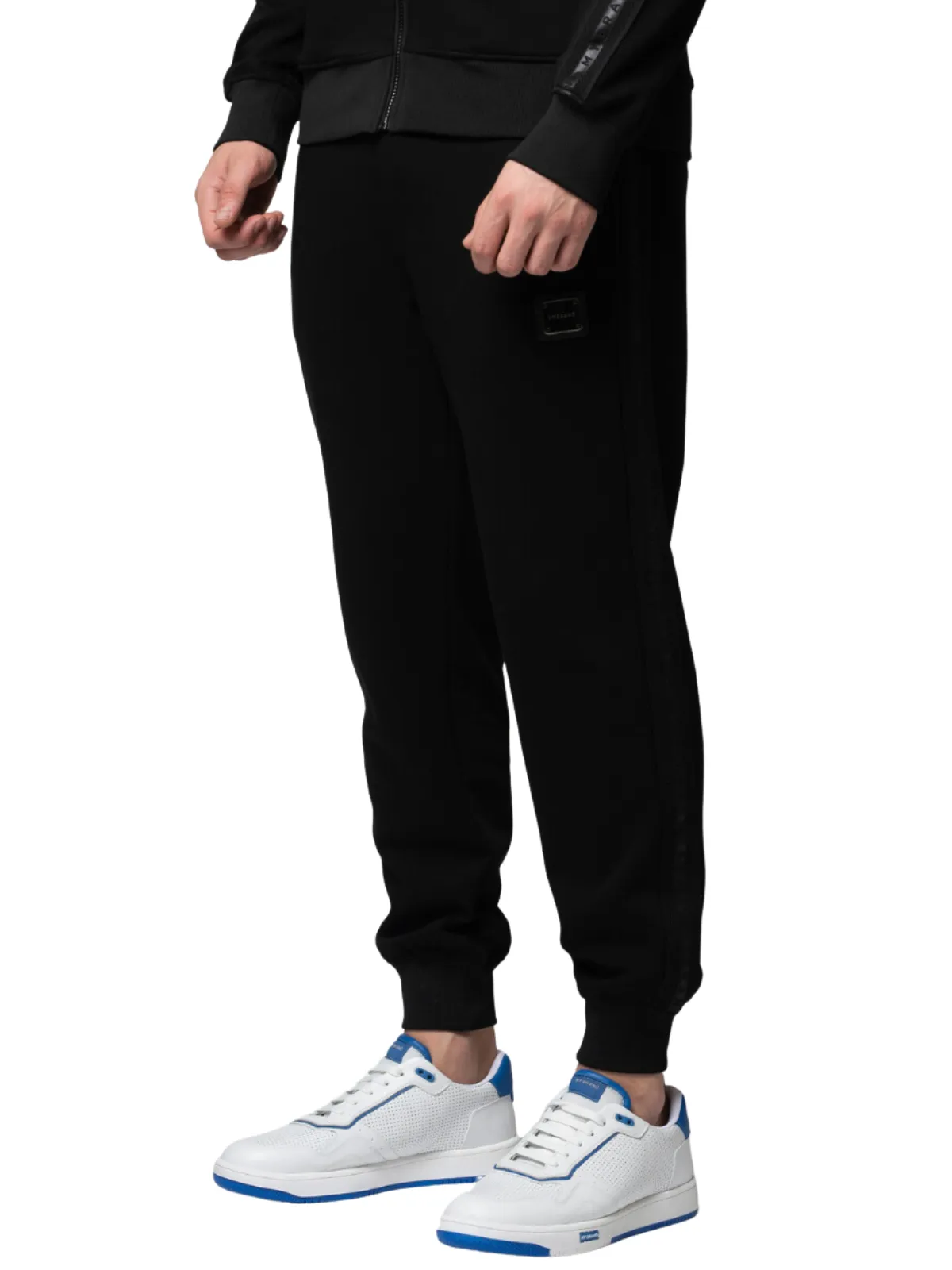 MB ESSENTIAL PIQUE BLACK TRACK PANTS | BLACK