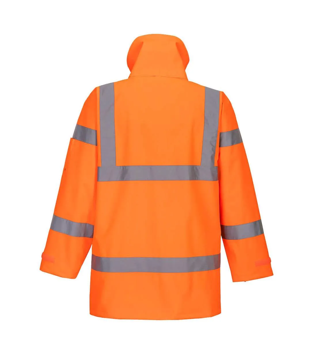 Mens rain hi-vis safety jacket orange Portwest