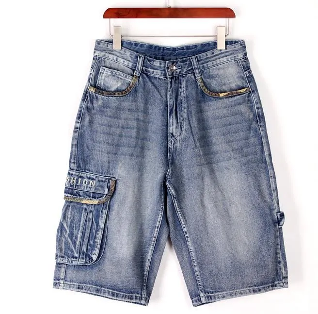 Men's Summer American Hip-Hop Style Denim Loose Baggy Short Jeans