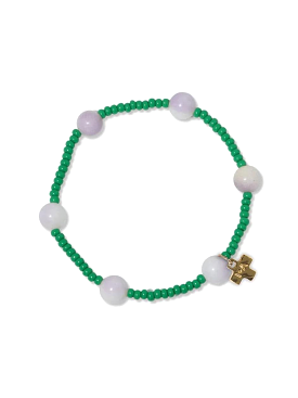 Mia Bracelet - Kelly Green/White