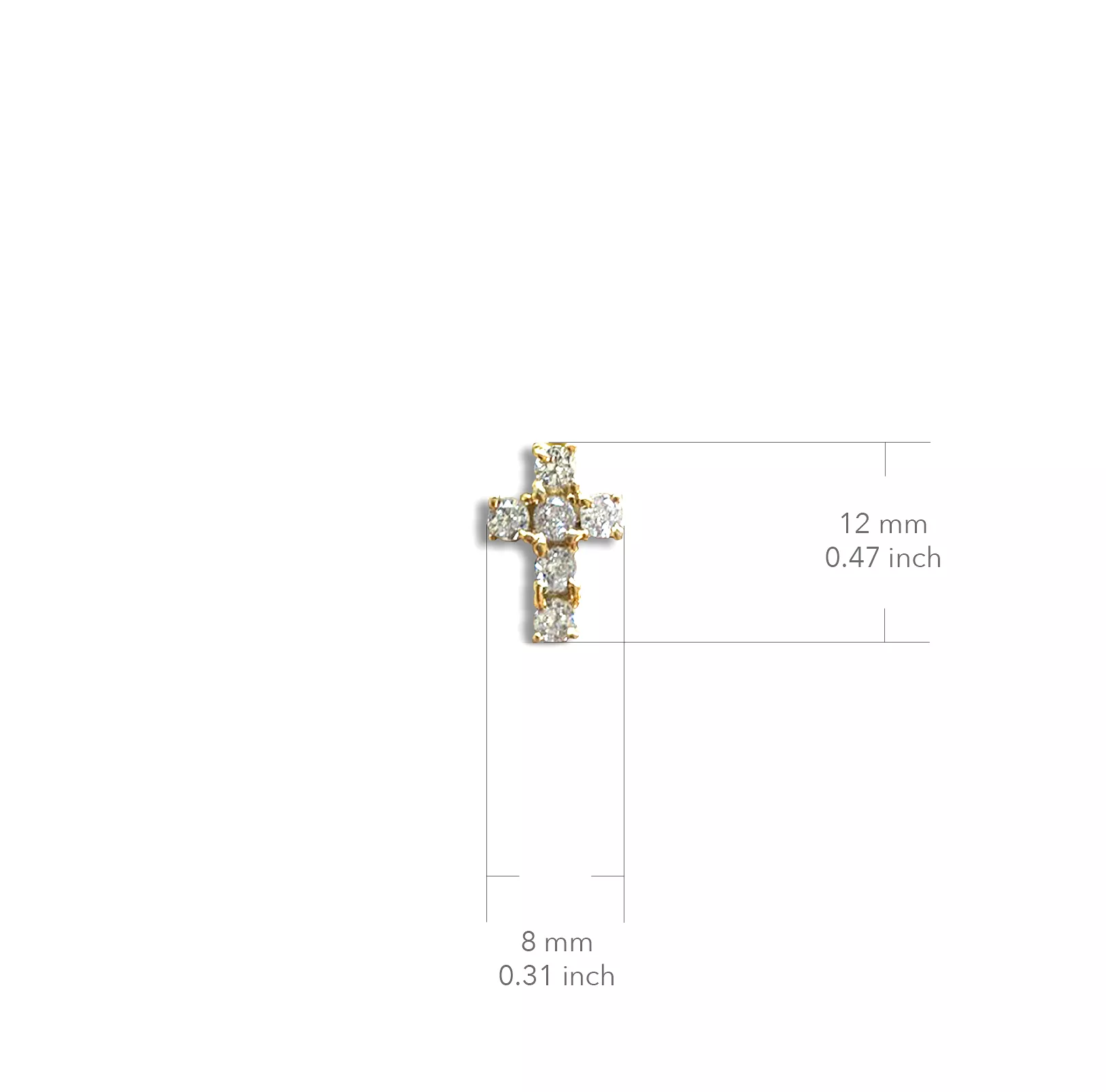 Mini Crystal Cross Post Earrings - Gold Plated