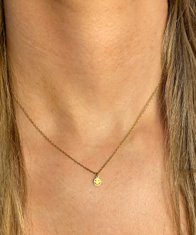 Mini Happy Face Necklace - Gold