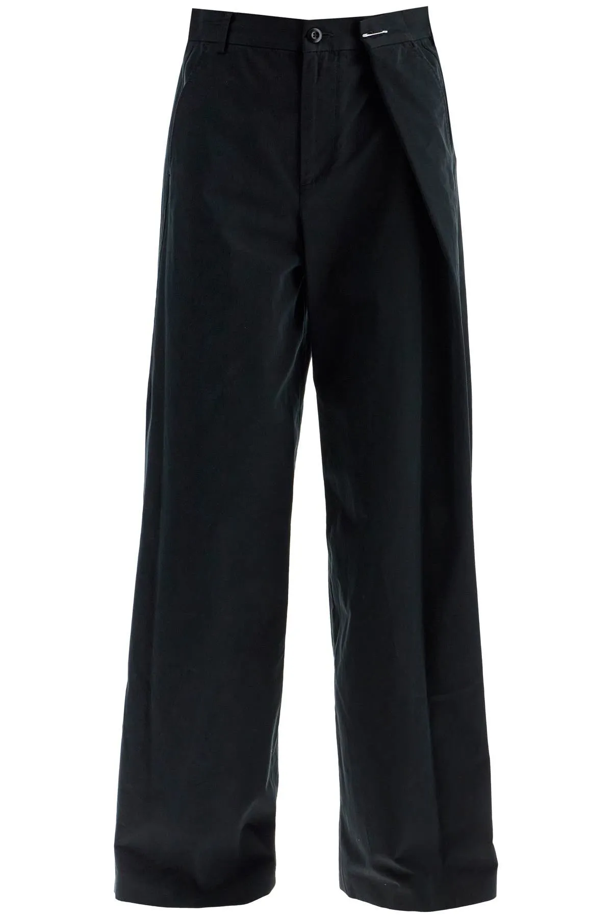 Mm6 Maison Margiela Wide Legged Pants With Pleats   Black