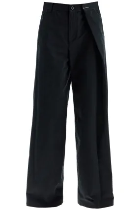 Mm6 Maison Margiela Wide Legged Pants With Pleats   Black