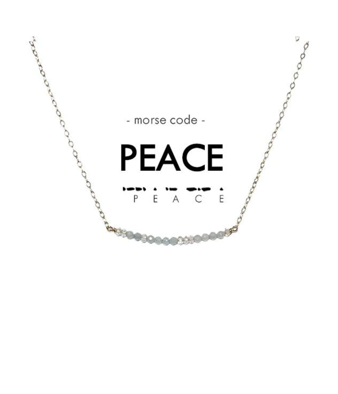 Morse Code Dainty Stone Necklace