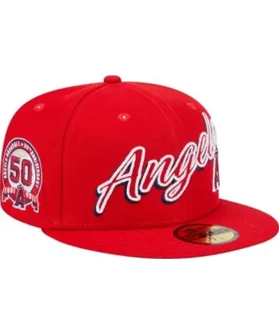 New Era Men's MLB Los Angeles Angels Script Sided 59FIFTY Fitted Hat