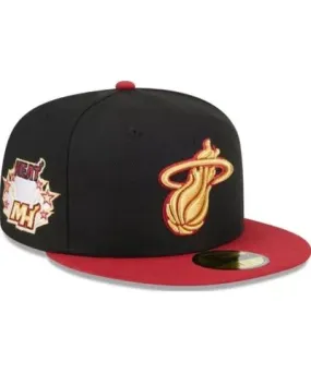 New Era Men's NBA Black/Red Miami Heat Gameday Pop Stars 59FIFTY Fitted Hat