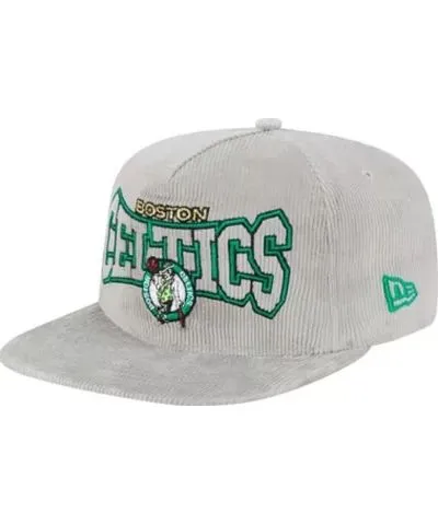 New Era Men's NBA Boston Celtics Throwback Corduroy Golfer Snapback Hat