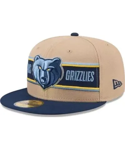 New Era Men's NBA Tan/Navy Memphis Grizzlies 2024 NBA Draft 59FIFTY Fitted Hat