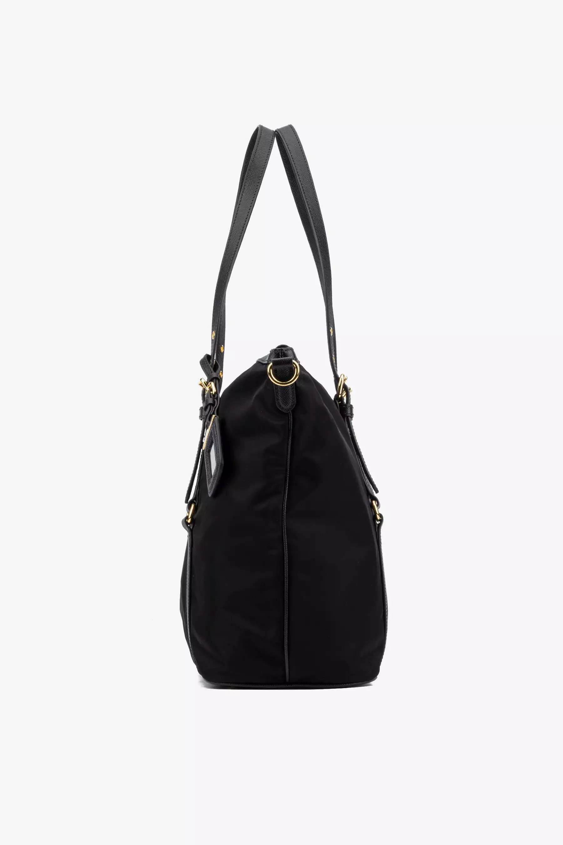 Nylon Saffiano Leather Tote Bag