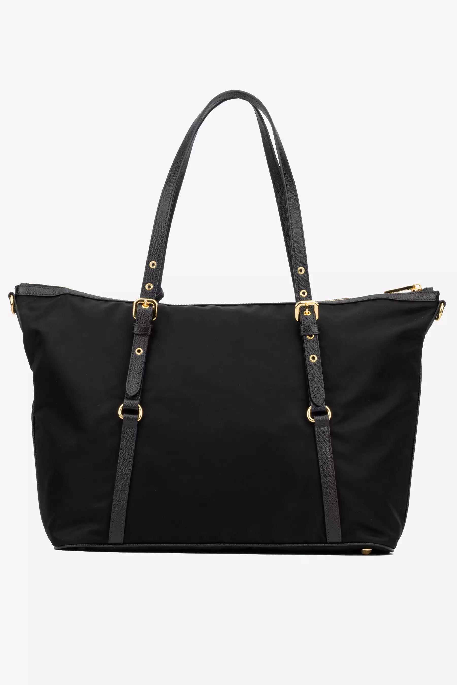 Nylon Saffiano Leather Tote Bag