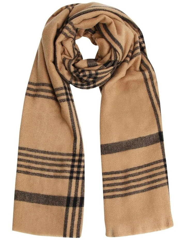 Panorama Check Brown Scarf