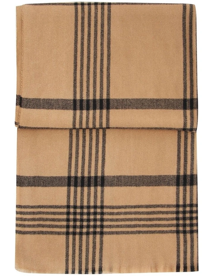 Panorama Check Brown Scarf