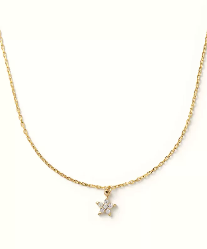 Pave Star Necklace - Gold