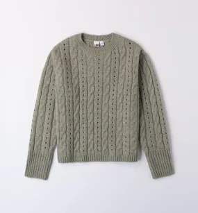 Perforated girl sweater