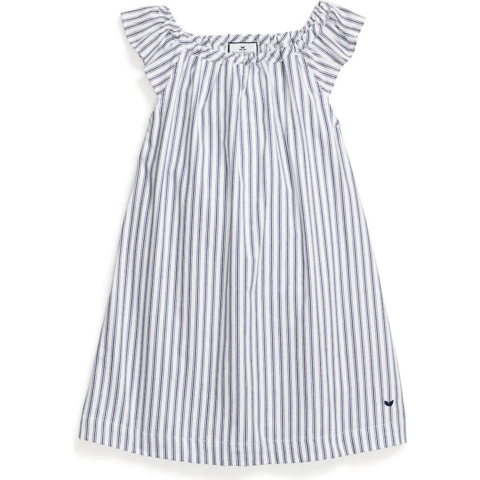 Petite Plume Isabelle Nightgown, Navy French Ticking