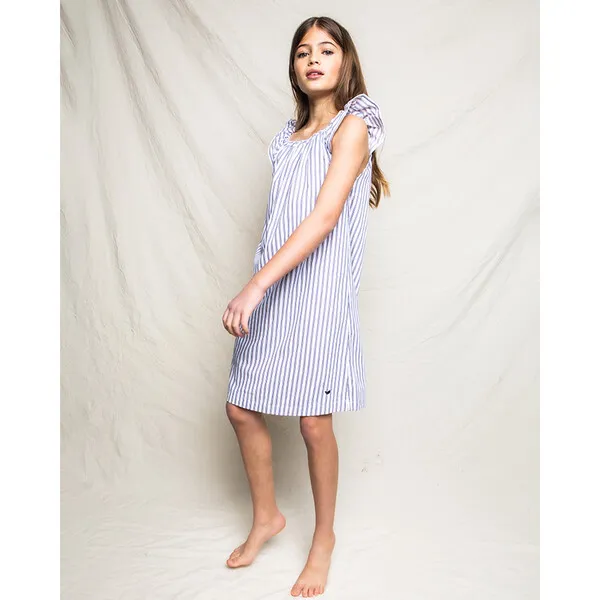 Petite Plume Isabelle Nightgown, Navy French Ticking