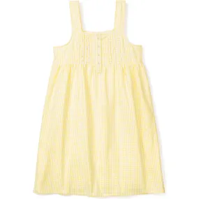 Petite Plume Women's Charlotte Nightgown, Yellow Gingham