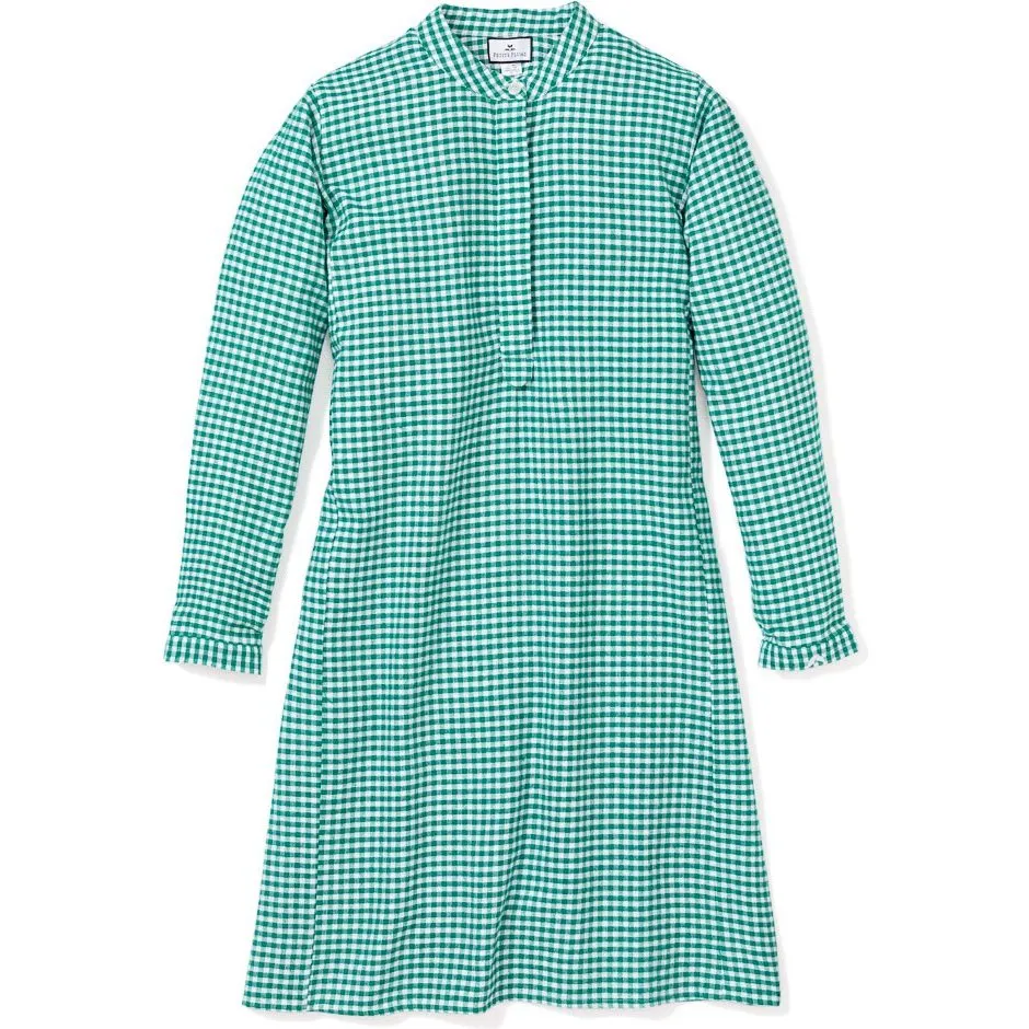 Petite Plume Women's Grace Nightgown, Green Gingham