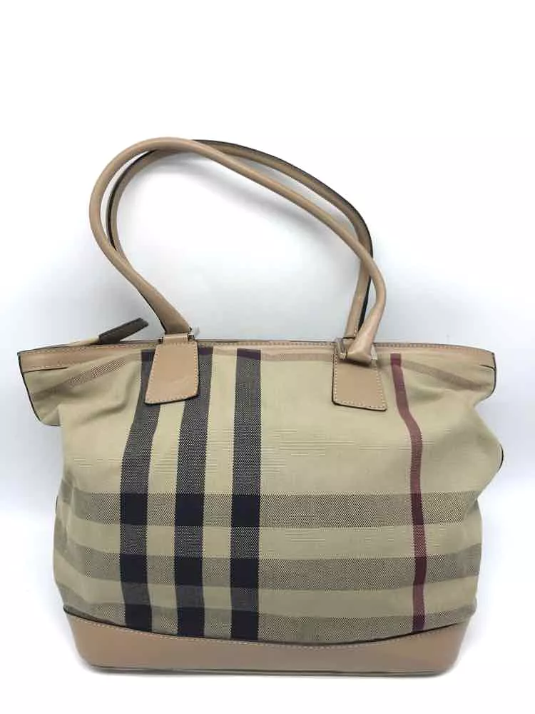 Pre-Owned Burberry Tan Nova Check  Hobo Bag Shoulder Bag